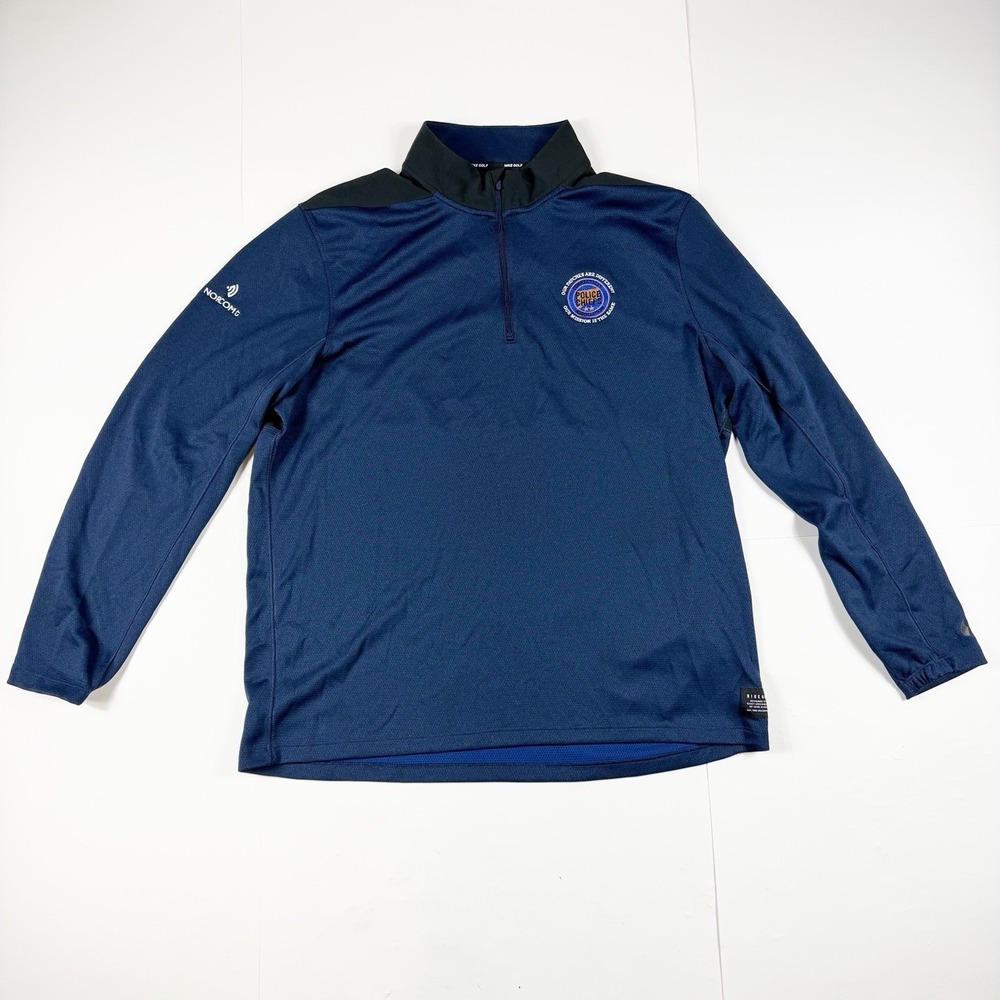 Nike Golf Men's Dri Fit Connecticut Police Chiefs 1/4 Zip Long Sleeve Shirt Navy